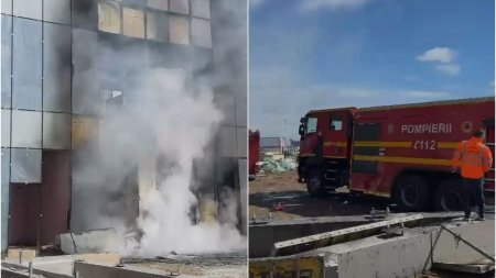 Incendiu pe aeroportul din Craiova, la santierul noului terminal