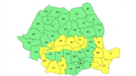 Avertizare meteo ANM imediata! Cod galben de viscol, ploi si vant puternic in jumatate de tara. Lista zonelor afectate