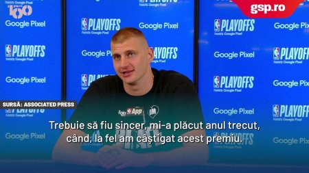 <span style='background:#EDF514'>NIKOLA</span> Jokic, spectacol la interviuri dupa ce a fost numit MVP in sezonul regular din NBA: Nu mi-am invitat familia la meci, pur si simplu a venit ea