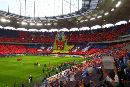 Scenografie pe intreg stadionul la FCSB - CFR Cluj! Imagini spectaculoase pe Arena Nationala