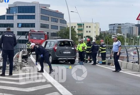 Accident grav pe <span style='background:#EDF514'>PODUL BASARAB</span> din Bucuresti. 7 persoane au fost duse la spital