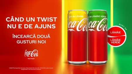 De ce sa te multumesti cu o singura optiune preferata? Coca-Cola a lansat doua noi variante racoritoare: Coca-Cola cu gust de <span style='background:#EDF514'>LAMAI</span>e si Coca-Cola cu gust de <span style='background:#EDF514'>LAMAI</span>e Verde