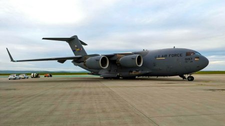 Un avion militar al armatei SUA, plin cu soldati si echipament de lupta, a aterizat la Chisinau. Anuntul de la Washington