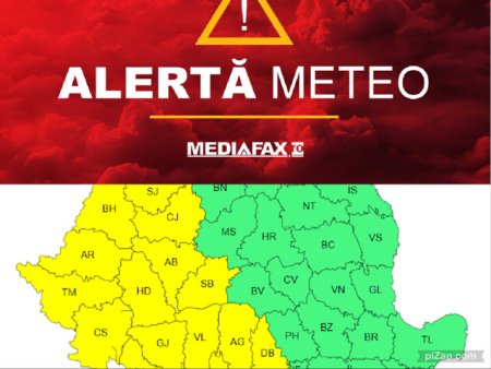 METEO. ANM: Cod galben de ploi si vant in 18 judete, pana joi dimineata