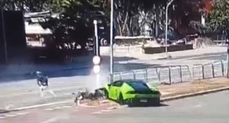 Un brazilian a intrat cu Lamborghini-ul de 530.000 de euro intr-un stalp, cand urmarea motociclistul care ii furase <span style='background:#EDF514'>ROLEX</span>ul de 40.000 de euro | VIDEO