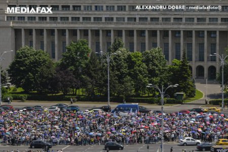 Angajati din mai multe structuri ale statului protesteaza joi in Piata Victoriei