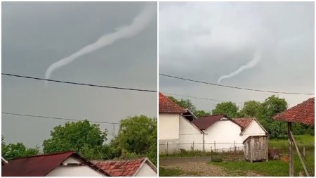 Fenomen similar unei tornade, in Romania. Unde au fost surprinse imaginile inedite