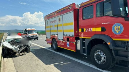 Accident mortal pe A3. Un barbat de 35 de ani a murit dupa ce s-a ciocnit cu o autoutilitara