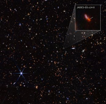 Spectaculos. Te<span style='background:#EDF514'>LESCO</span>pul James Webb a fotografiat cea mai timpurie si mai indepartata galaxie observata vreodata