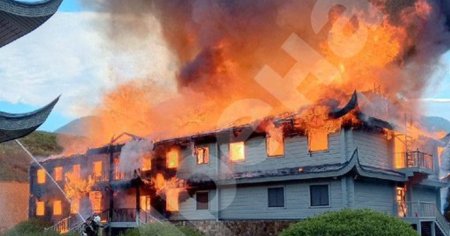 Incendiu suspect la una dintre resedintele de iarna ale lui Putin din Altai FOTO