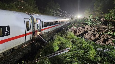 Inundatiile din sudul Germaniei. Un tren a deraiat, un pompier s-a inecat in drum spre o misiune de salvare