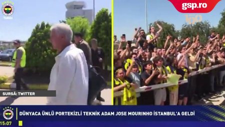 Jose Mourinho a aterizat la Istanbul » Fanii lui Fenerbahce au venit in numar mare la aeroport pentru a-l intampina