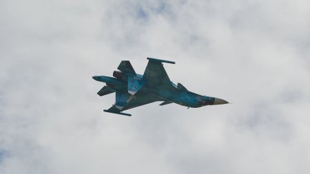 Un avion rusesc de vanatoare Su-34 s-a prabusit in Osetia de Nord, cei doi piloti au murit