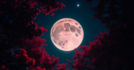Fenomen incredibil de rar pe cerul Romaniei. Cand va putea fi observata Luna <span style='background:#EDF514'>CAPS</span>unilor sau Luna roz