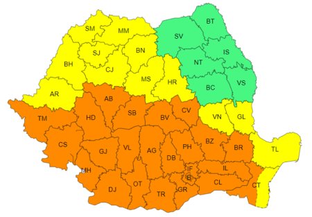 Meteo. Val de caldura in Romania. Au fost emise avertizari cod galben si portocaliu valabile pana vineri