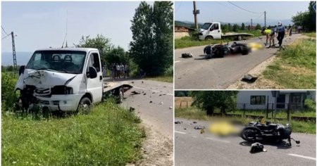 Un motociclist ceh a murit intr-un accident tragic pe un drum din Gorj. Barbatul a fost spulberat de o autoutilitara