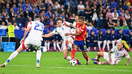 Un au<span style='background:#EDF514'>TOGO</span>l al lui Calafiori rezolva disputa Spania - Italia. Furia Roja castiga Grupa B la Euro 2024