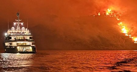 Un incendiu pe insula Hydra provocat de focuri de artificii de pe un iaht produce indignare in Grecia