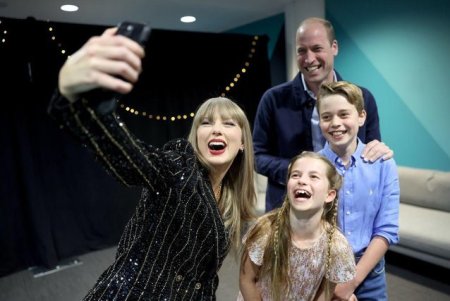 Taylor Swift, selfie cu printul William si cu copiii George si Charlotte