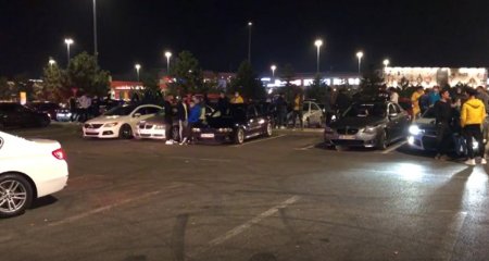 Concurs de drifturi din parcarea Baneasa Mall, intrerupt de Politie