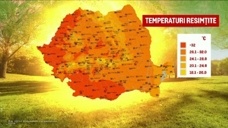 Temperaturi extreme in Romania. S-au raportat depasiri ale nivelului de ozon, ca efect al radiatiilor ultra<span style='background:#EDF514'>VIOLET</span>e daunatoare