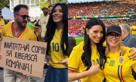 EURO 2024. Cum au aparut Andreea Esca si Corina Ca<span style='background:#EDF514'>RAGEA</span> la meciul Romania – Belgia. Prezentatoarele au sarit si scandat cu suporterii