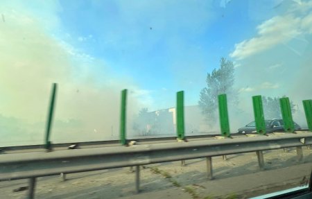 Incendiu in apropiere de A2. Circulatia este oprita pe sensul catre Bucuresti