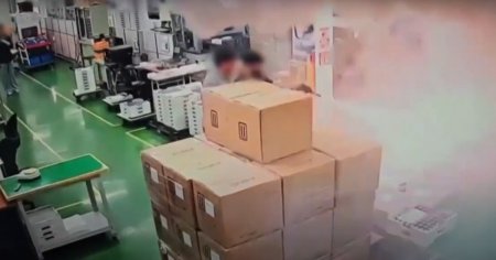 Momentul in care fabrica din Coreea de Sud este cuprinsa de flacari. 23 de angajati au murit VIDEO