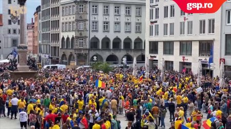 Marienplatz este galben » Romanii fac spectacol in inima Munchenului