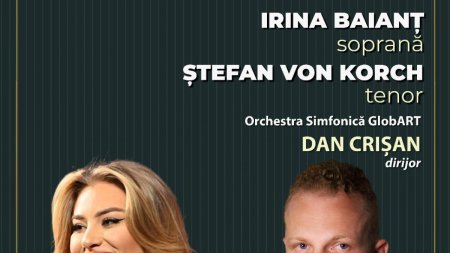 Tenorul STEFAN von KORCH in premiera in recital la MARIA RADNA open air pe 5 Iulie impreuna cu soprana IRINA BAIANT