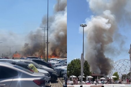 Incendiu de proportii in <span style='background:#EDF514'>CHIAJNA</span>. In apropiere se afla un centru comercial