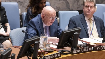 Rusia a prezidat sedinta Consiliului de Securitate al ONU in care a fost acuzata pentru bombardarea spitalului de copii din Kiev