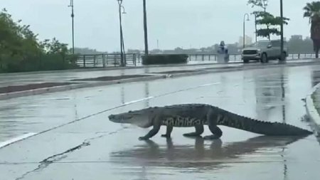 Fenomen straniu: Sute de crocodili enormi au navalit in orase dupa ploile abundente care au lovit Mexicul