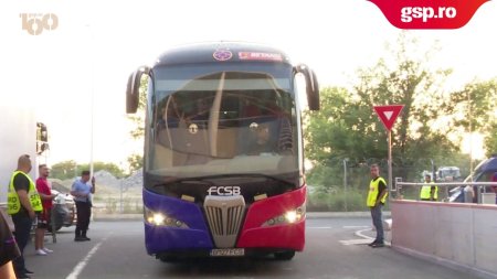 FCSB - U Cluj. Autocarele celor doua echipe au sosit la stadionul din Ghencea