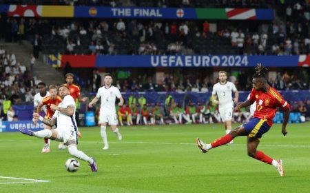 SPANIA - ANGLIA, finala de la Euro 2024. Ibericii au deblocat tabela, dar <span style='background:#EDF514'>BRITANICI</span>i au egalat printr-o rezerva. Dupa o prima repriza fara, partida a explodat dupa pauza