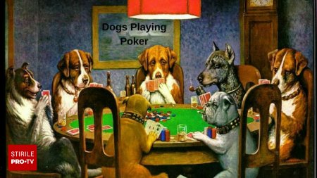 (P) O colectie inedita: Ce se afla in spatele tablourilor din seria Dogs Playing Poker?