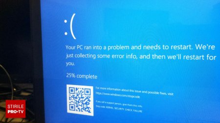Pana globala de <span style='background:#EDF514'>WINDOWS</span>. Milioane de utilizatori s-au trezit cu ecranul albastru al mortii pe monitoare