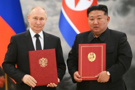 La o luna de la vizita lui Putin in Coreea de Nord, o delegatie <span style='background:#EDF514'>MILITARA</span> rusa a ajuns la Phenian