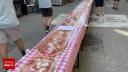 Pizza de record mondial: O echipa din Luxemburg a preparat o pizza de 101 metri