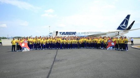 Echipa Olimpica a Romaniei a plecat la Paris cu o aeronava <span style='background:#EDF514'>TAROM</span> denumita ''Nadia Comaneci''
