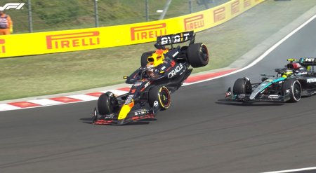 Verstappen, un car de nervi in Ungaria. Video: Accidentul cu Hamilton