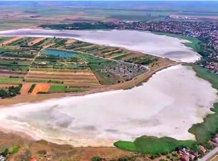 Valul de caldura care loveste si Romania a secat un lac sarat din Serbia