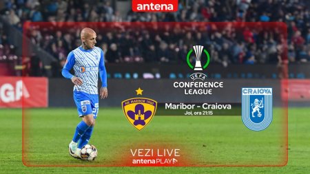 Meciul din turul 2 preliminar al Conference League, Maribor - Universitatea Craiova se vede exclusiv in AntenaPLa joi, 25 iulie