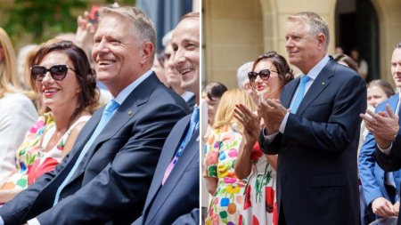 Cat costa rochia purtata de Carmen <span style='background:#EDF514'>IOHANNIS</span> la Ambasada Romaniei de la Paris, inainte de Jocurile Olimpice. Geanta e si mai scumpa