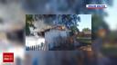 Toaleta unei scoli din Mehedinti a fost distrusa dupa un incendiu violent. Cauza, necunoscuta