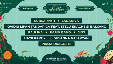 Trei zile pline de concerte si activitati la Festivalul Strada Armeneasca in Gradina Botanica din Bucuresti