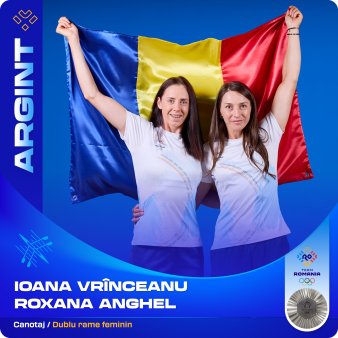 Medalie de argint la dublu rame, cu Ioana Vrinceanu si Roxana Anghel in barca. Baietii au scapat medalia in apa!