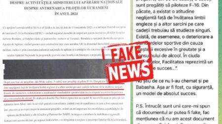 MApN desfiinteaza fake news-ul despre pregatirea pilotilor ucraineni in Romania: Este un fals grosolan