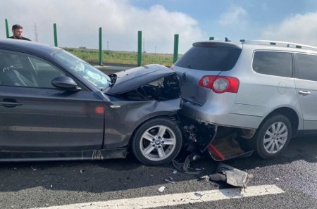 Carambol cu cinci masini pe Autostrada A1, Bucuresti-Pitesti. S-a format coloana de 2 km