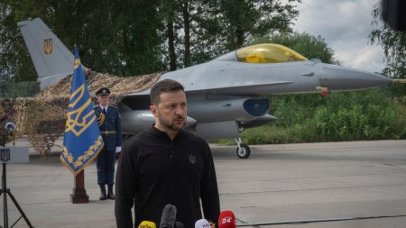 Volodimir Zelenski a prezentat primele avioane F-16 care au fost livrate Ucrainei: Este o realitate pe cerul nostru